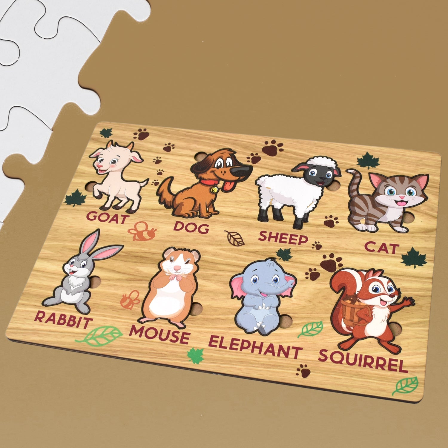 Wooden Animal Puzzle Learning Educational Board  Wooden Animal Puzzle Learning Educational Board